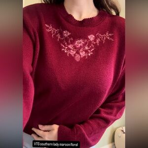 Vintage Southern Lady Floral Sweater